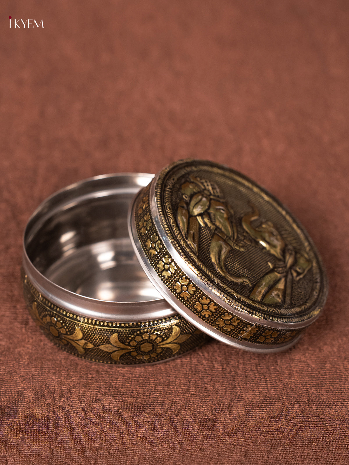 Timeless Elephant Printed Oxidised Dabba 2