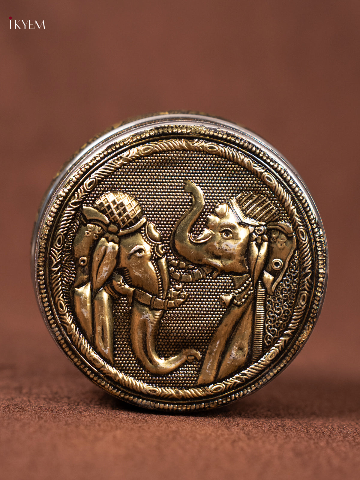 Timeless Elephant Printed Oxidised Dabba 3