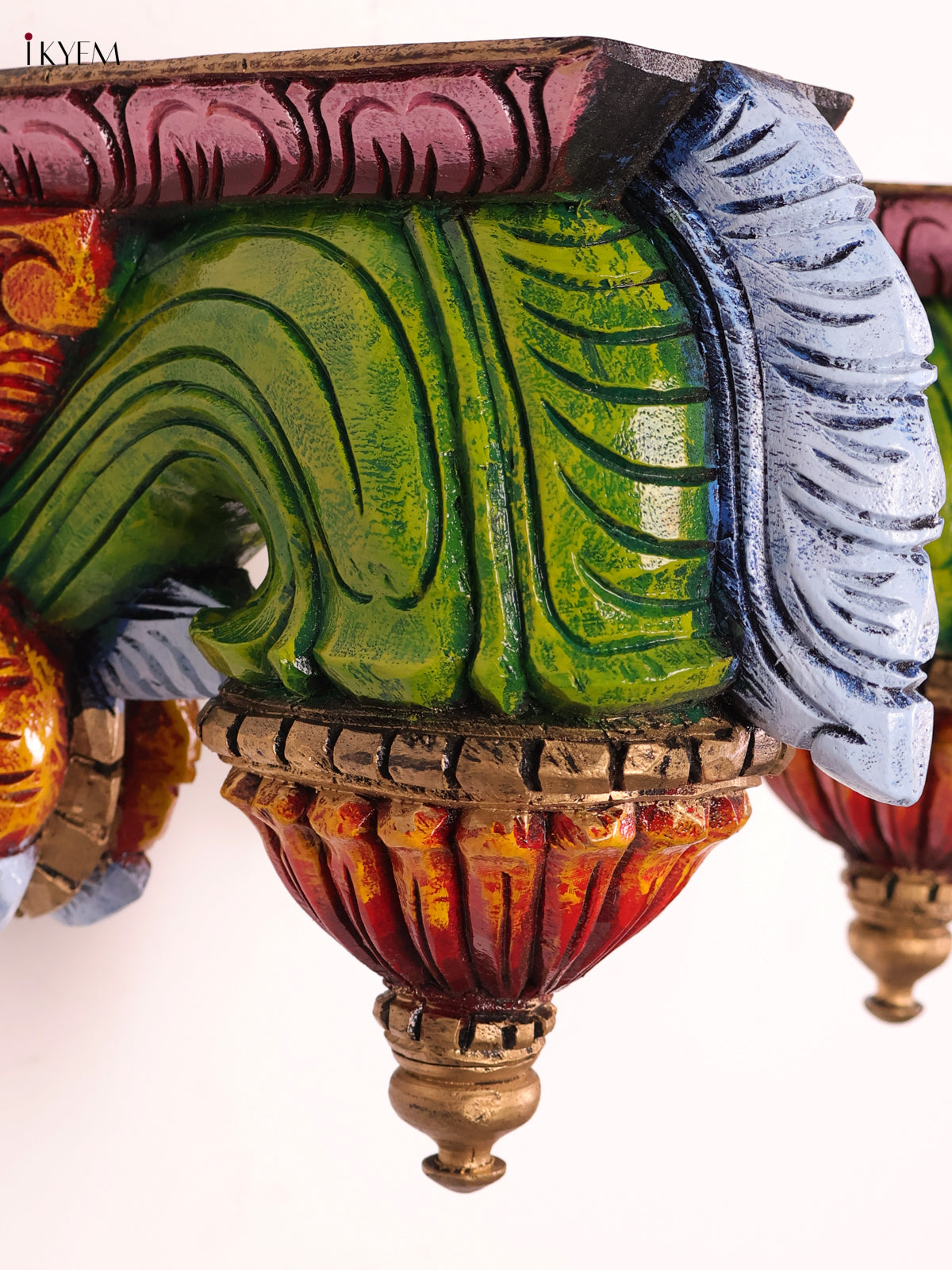 Timeless Hand Painted Yali Wooden Wall Bracket Set 1