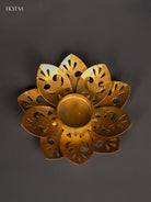 Timeless Metal Leaf Shaped T Light Candle Holder - (5x5) Inches