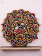 Timeless Vishnu Dasavataram Wooden Wall Panel 