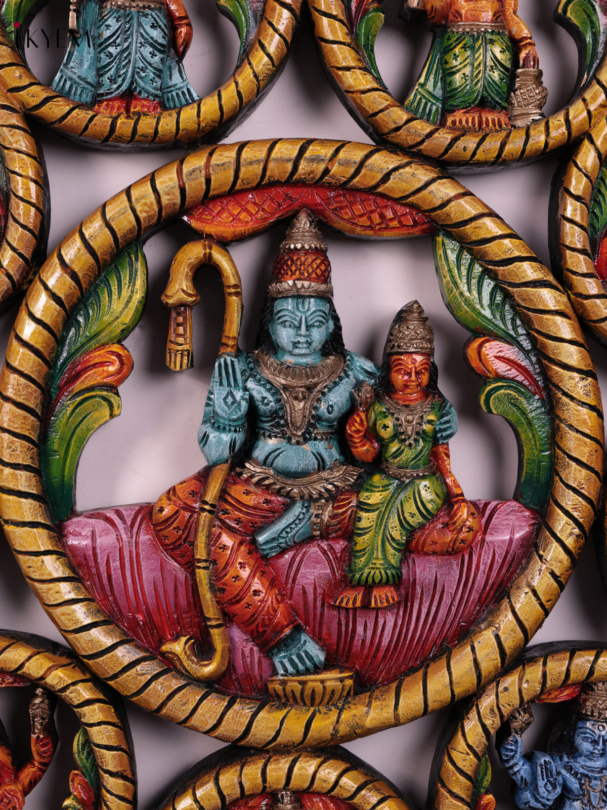Timeless Vishnu Dasavataram Wooden Wall Panel 1