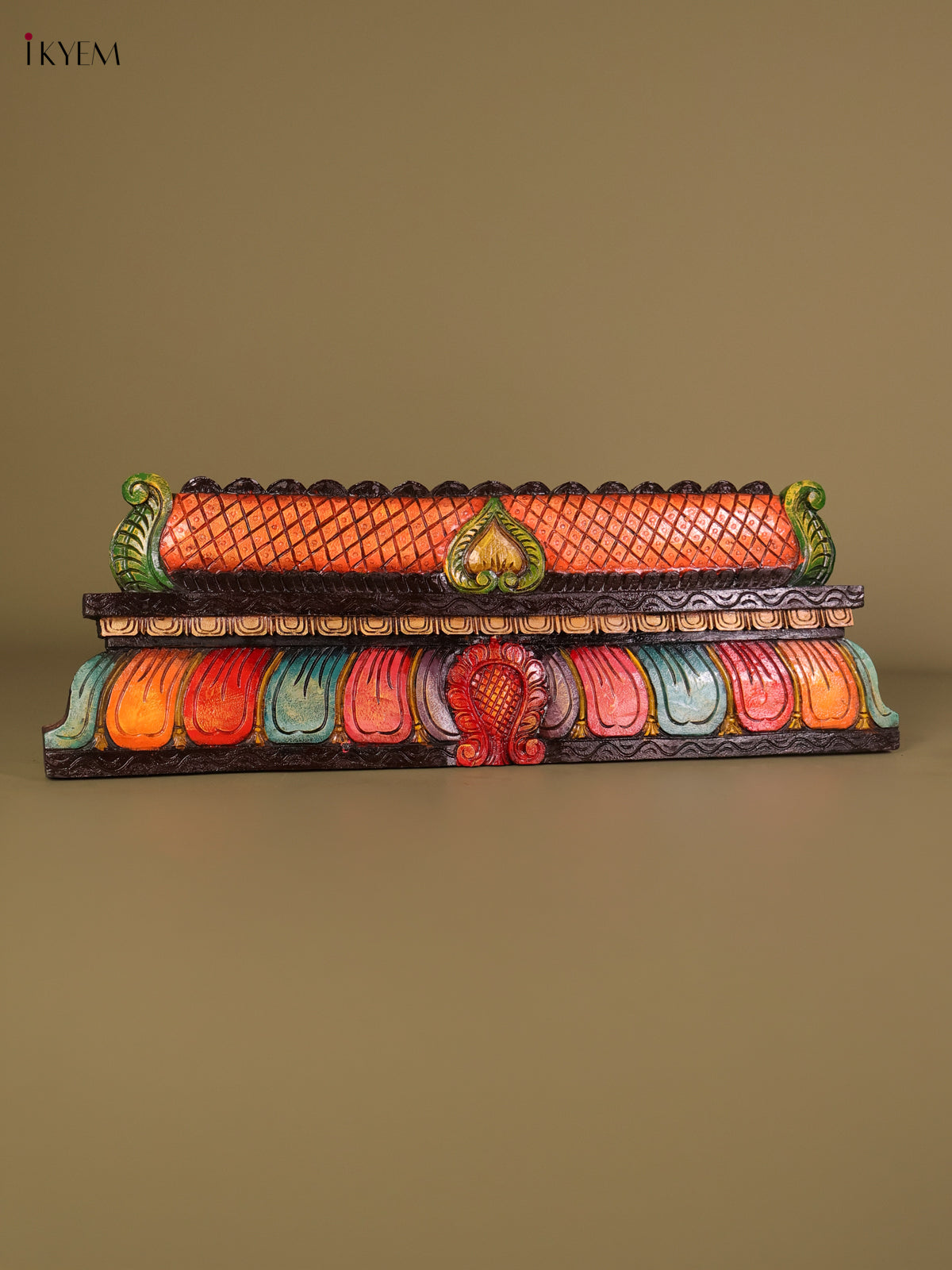 Timeless Wooden Hand Carved Temple Gopuram Panel 3