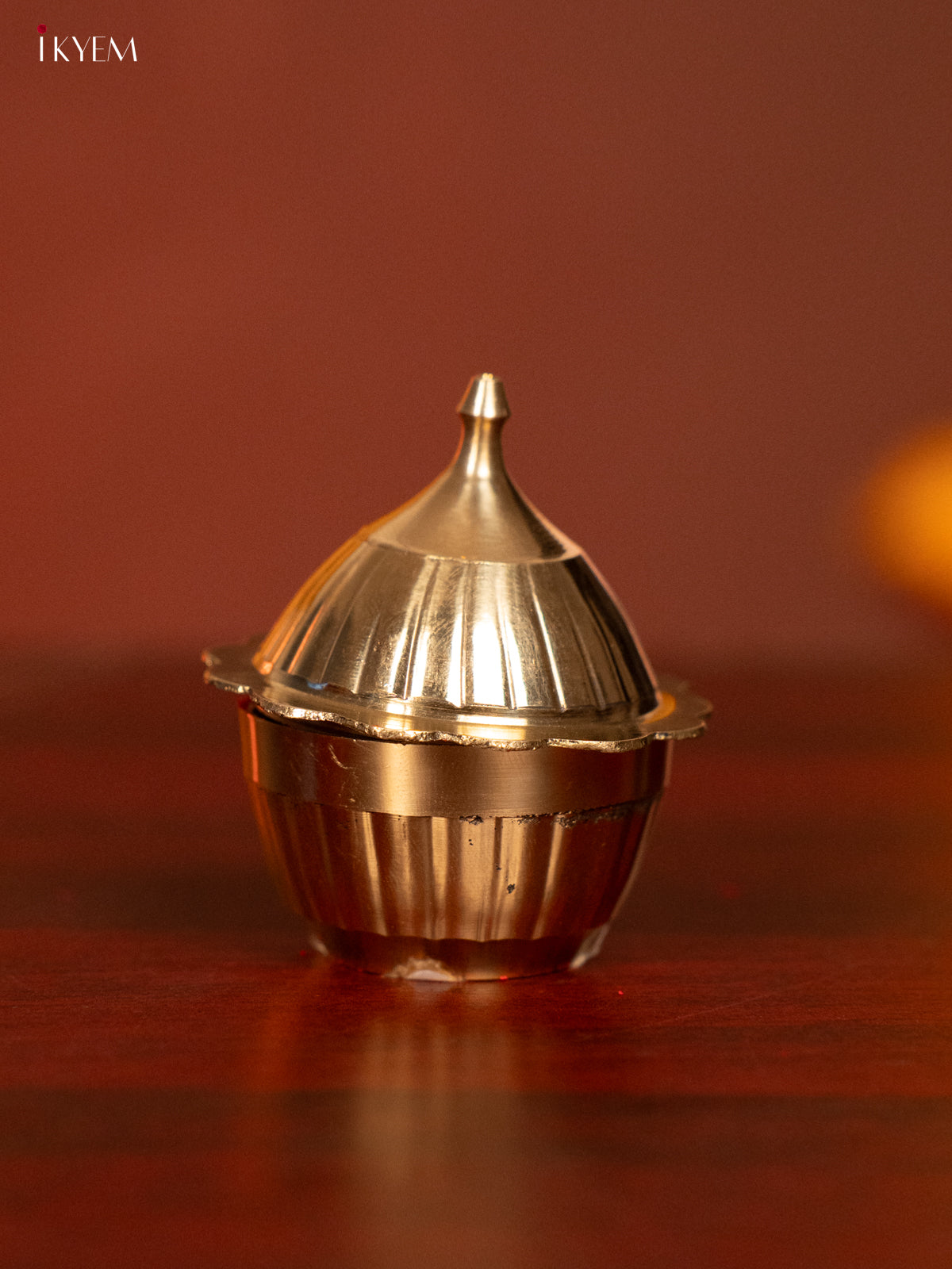 Traditional 2.5 Inch Brass Kumkum Holder 