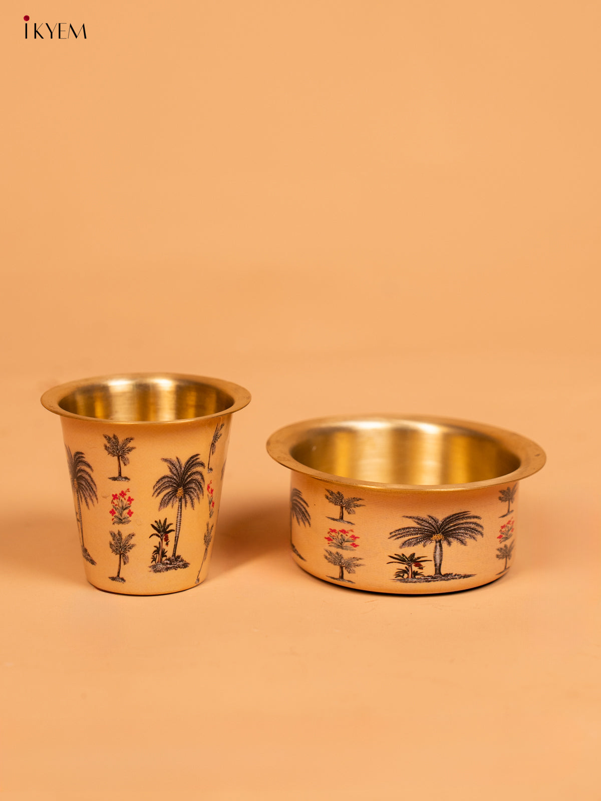Traditional Digital Tree Printed Brass Dabara Set