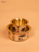 Traditional Digital Tree Printed Brass Dabara Set 1