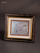 Traditional German Silver Lakshmi Ganesha Saraswathi Glass Frame 2