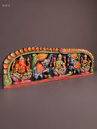 Traditional Hand Carved Goddes Gajalakshmi Wooden Panel 1