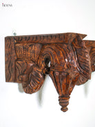 Traditional Set of 2 Hand Carved Yali Wooden Wall Bracket 1