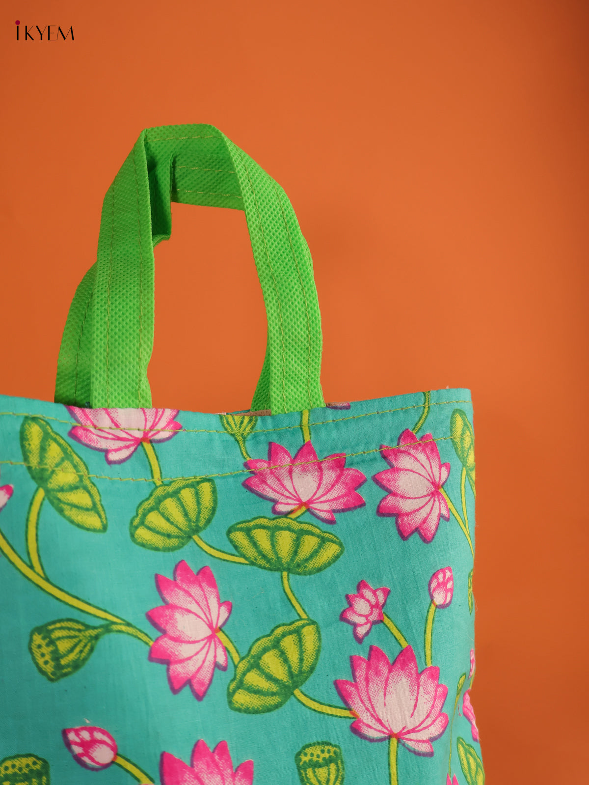 Turquoise Blue Favour Bag With Pichwai Lotus Print 2