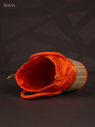 Unique 5 Inch Orange Korai Stackable Basket With Potli 2