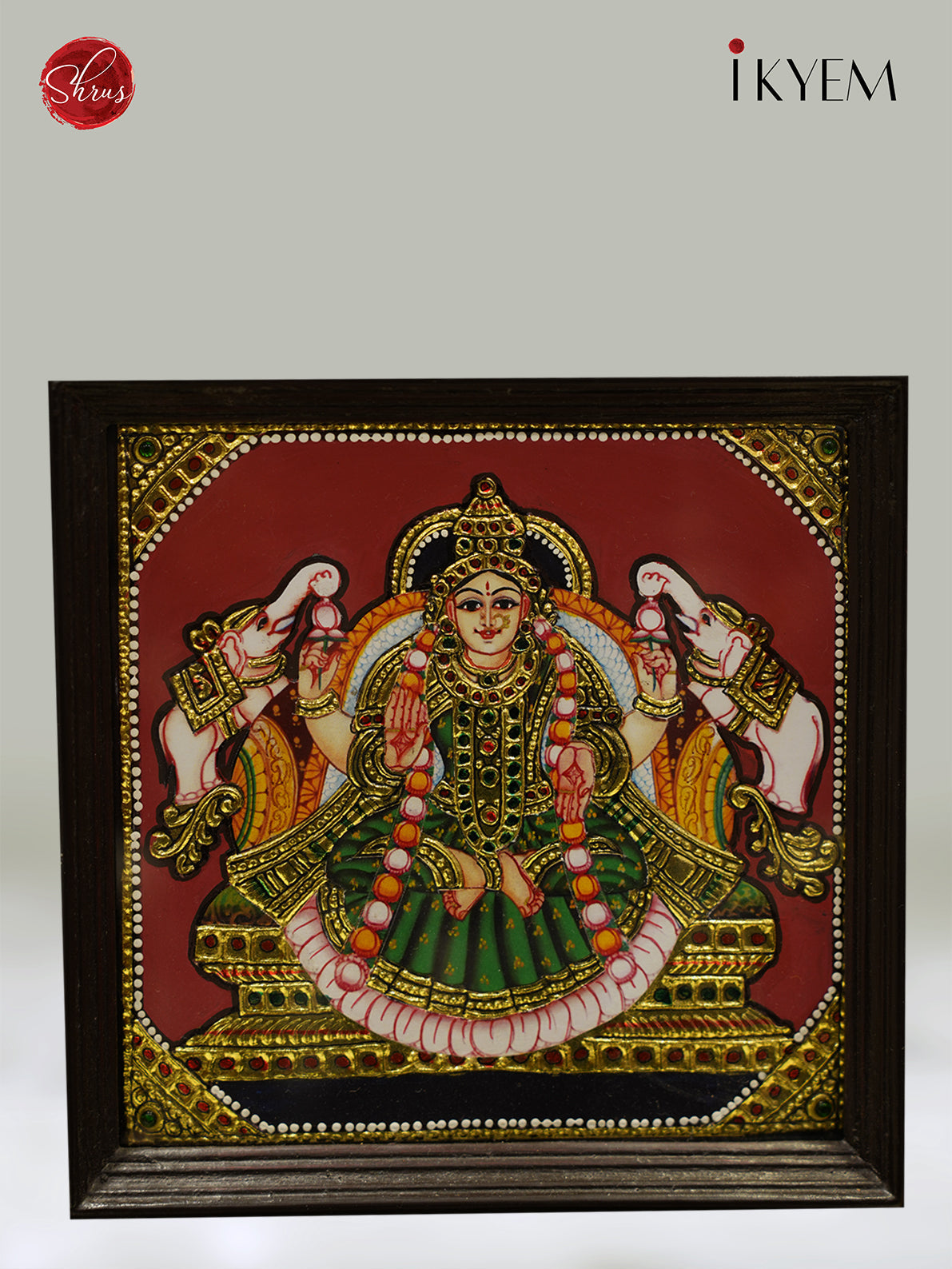 Unique Ashtalakshmi Tanjore Painting in Teak Wood Frame 7