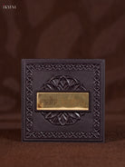 Unique Dark Color Paduka Box With Radha Krishna Picture & Footprints 3