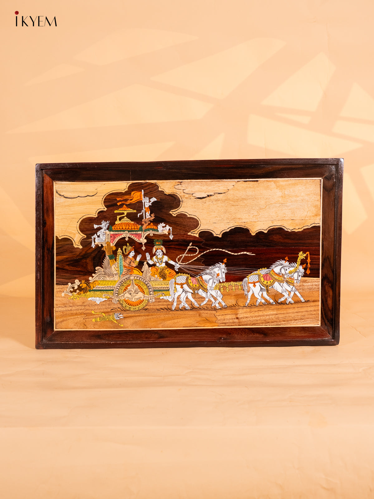 Unique Geethopadesam Mysore Rosewood Inlay 3D Panel 