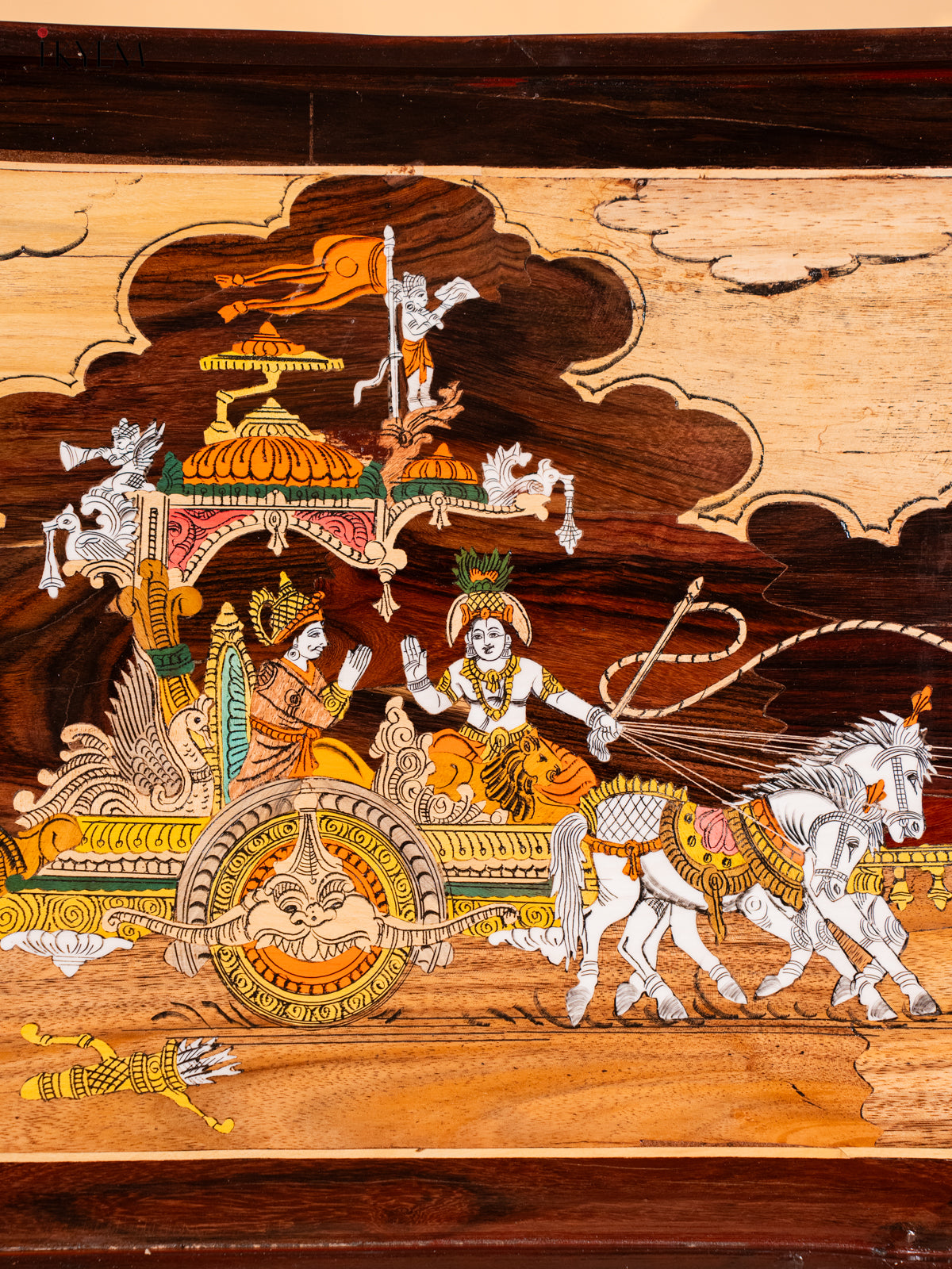 Unique Geethopadesam Mysore Rosewood Inlay 3D Panel 2
