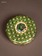 Unique Green Masala Box With Meenakari Design