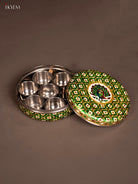 Unique Green Masala Box With Meenakari Design 1