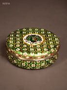 Unique Green Masala Box With Meenakari Design 3