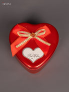 Unique Heart Shaped Red Tin Box - (3.5×3.5) Inch 