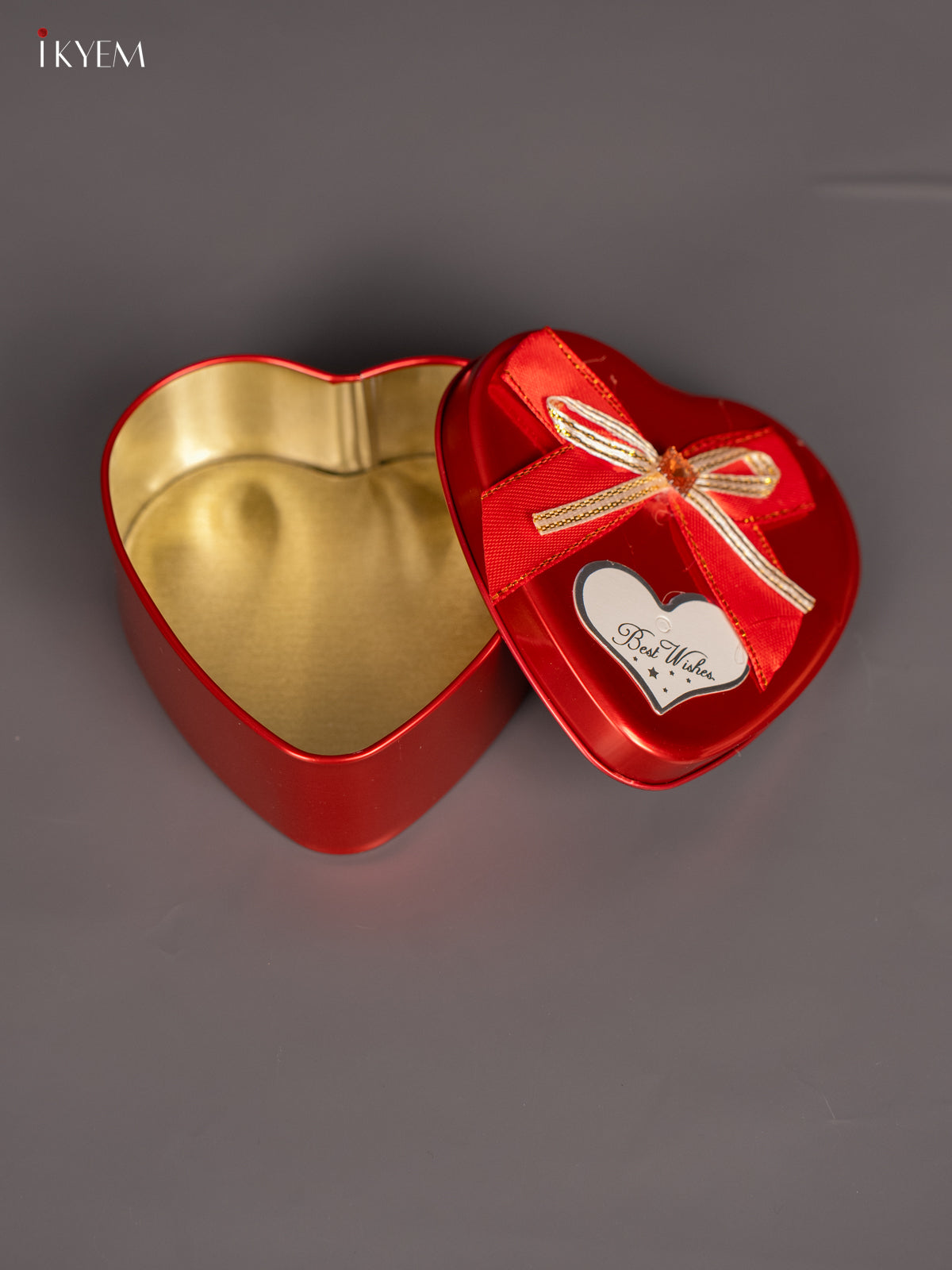 Unique Heart Shaped Red Tin Box - (3.5×3.5) Inch 1