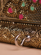 Unique Meenakari Peacock Printed Oxidized Gold Key Hanger 2