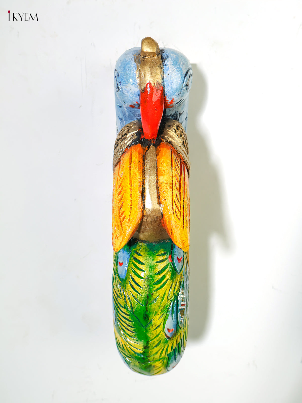 Unique Set of 2 Hand Painted Wooden Peacock Wall Brackets 2