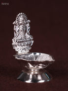 Unique Silver Plated Shank Oil Lamp With Goddess Lakshmi Design 2