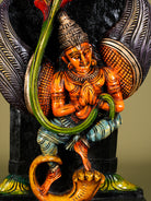 Unique Wooden Handpainted Balaji And Garuda Statue 2