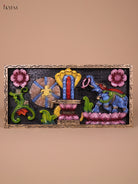Vibrant Hand Painted Kalahasteeswara Worshiped By An Elephant Wooden Panel