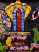 Vibrant Hand Painted Kalahasteeswara Worshiped By An Elephant Wooden Panel 1