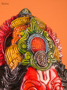 Vibrant Hand Painted Lord Narasimha Wooden Face Mask 2