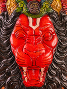 Vibrant Hand Painted Lord Narasimha Wooden Face Mask 3