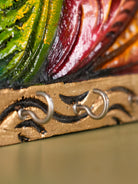Vibrant Hand Painted Parrot Wooden Keychain Holder 2