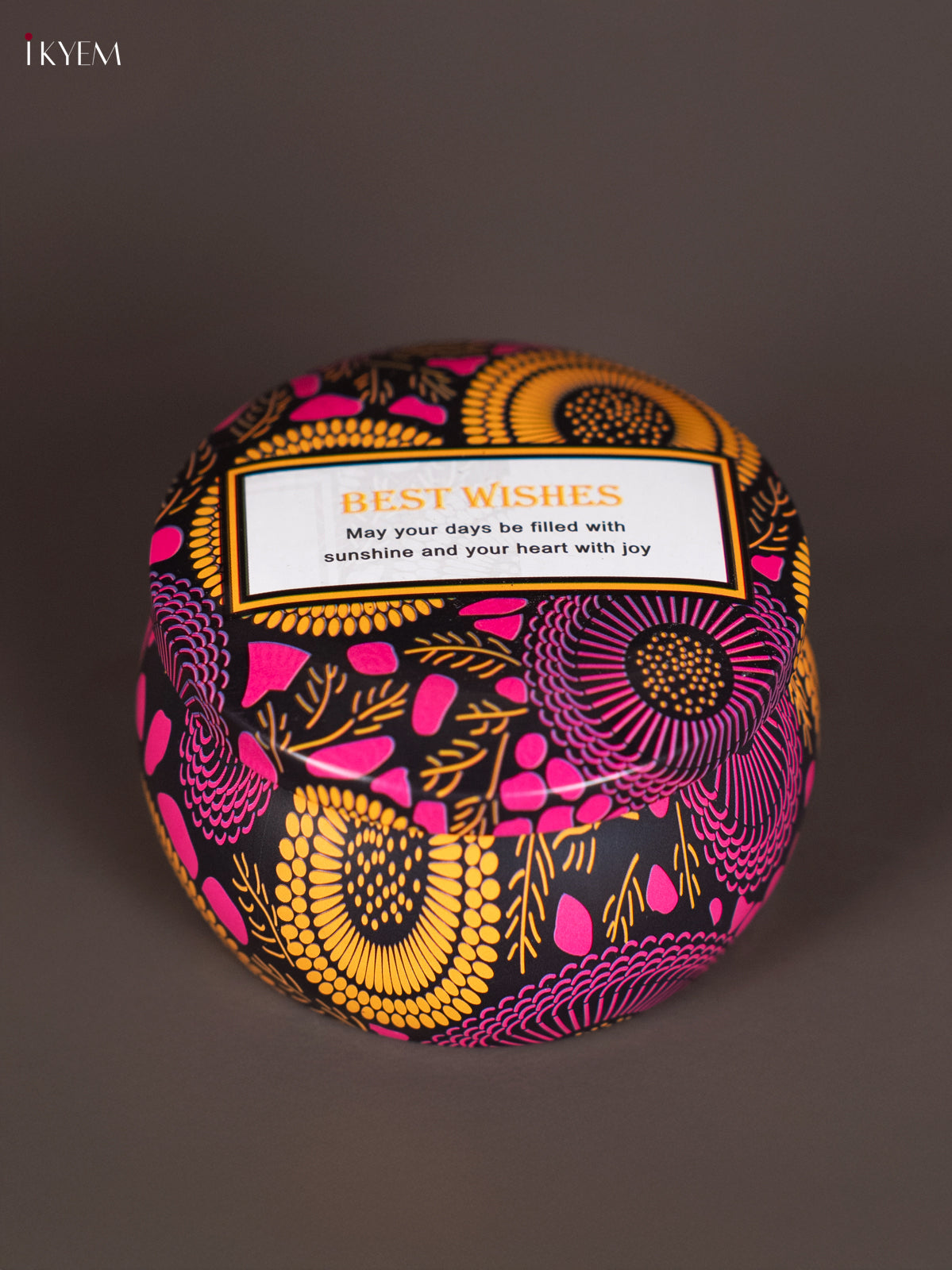 Vibrant Multicolour Round Decorative Tin Box
