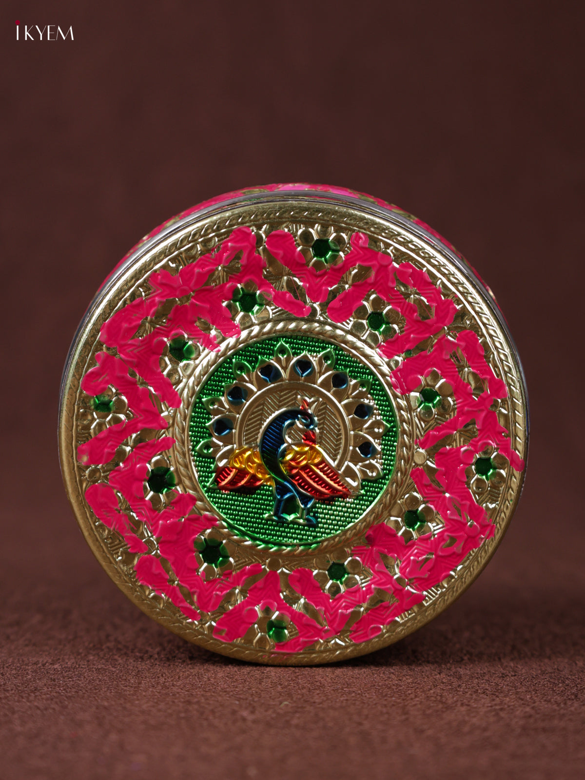 Vibrant Rani Pink Steel Kitchen Storage Box With Meenakari Design 2
