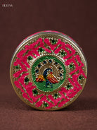 Vibrant Rani Pink Steel Kitchen Storage Box With Meenakari Design 2