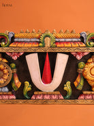 Vibrant Wooden Hand Carved Sangu Chakram Namam Panel 1