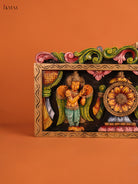 Vibrant Wooden Hand Carved Sangu Chakram Namam Panel 2