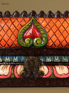 Vivid Hand Carved Temple Gopuram Wooden Wall Panel 