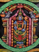Vivid Hand Painted Lord Balaji & Astalakshmi Wooden Circular Panel 1
