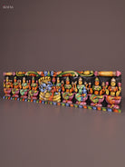 Vivid Hand Painted Vishnu & Astalakshmi Wooden Panel 2