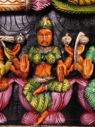Vivid Hand Painted Vishnu & Astalakshmi Wooden Panel 3