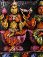 Vivid Hand Painted Vishnu & Astalakshmi Wooden Panel 4