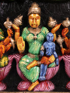 Vivid Hand Painted Vishnu & Astalakshmi Wooden Panel 5