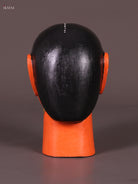 Vivid Orange Hand Painted Cheriyal Wooden Idol 4