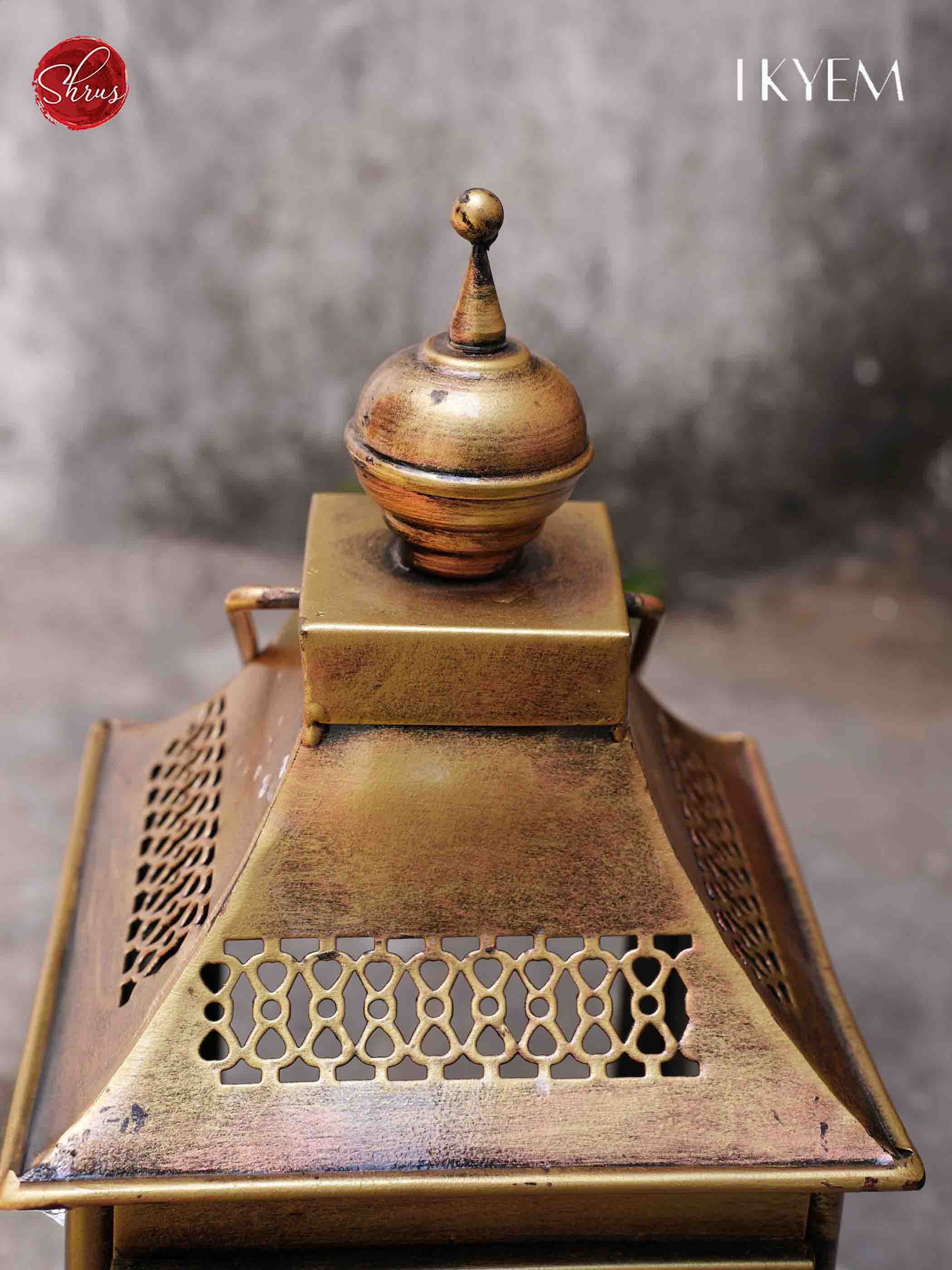 Antique finish lantern