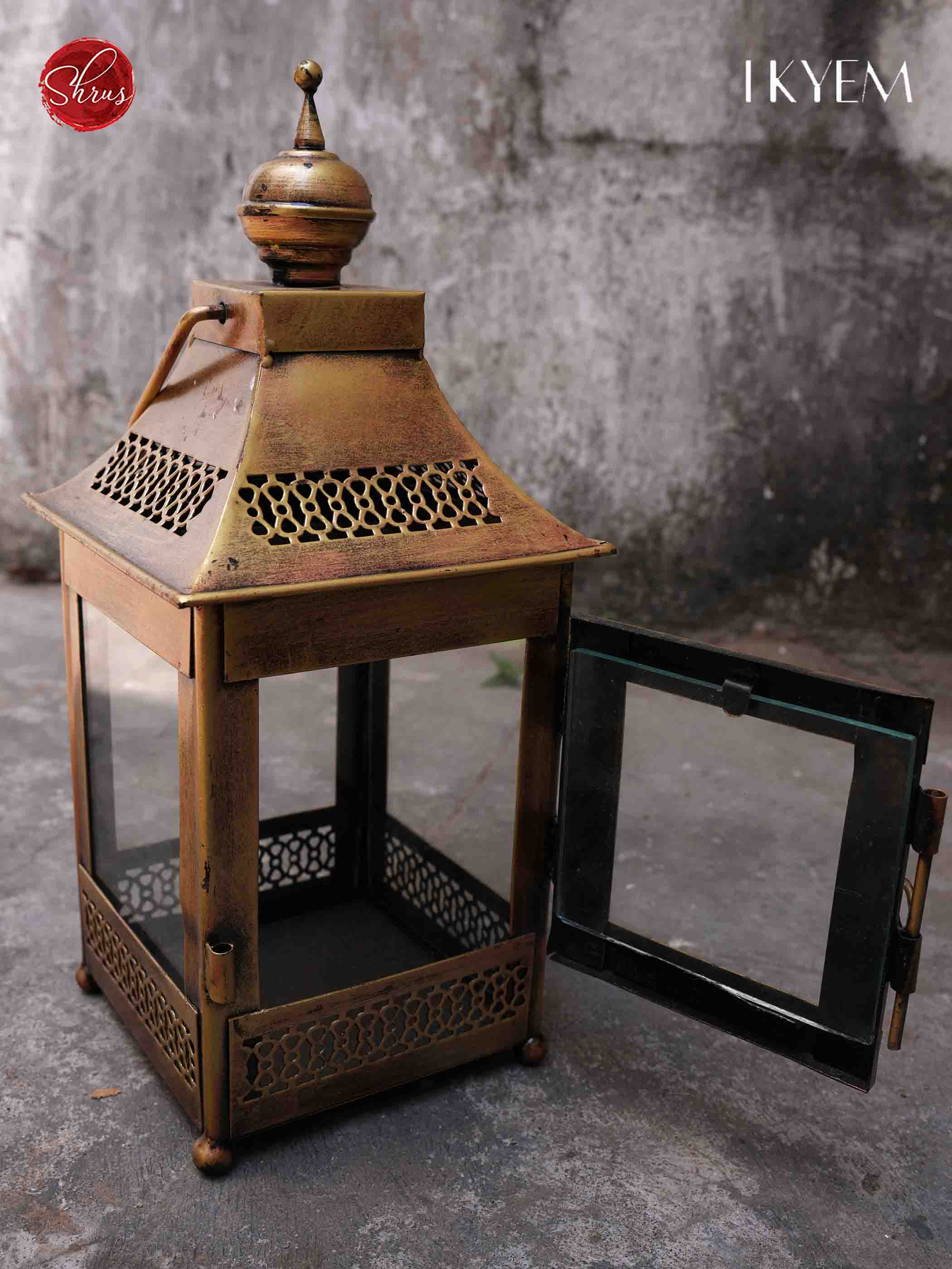 Antique finish lantern